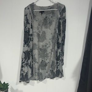 Long sleeve hooded cardigan.